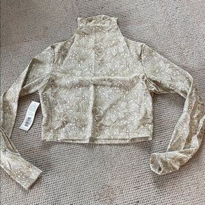 Floral High Neck Crop Top